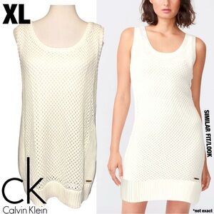 NWT CALVIN KLEIN Ivory / White Knit Sleeveless Dress XL XLARGE